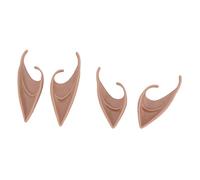 Baxnore Orecchie da elfo Cosplay 4 pezzi Set morbide e confortevoli, in gomma, adatte alla pelle, pieghevoli e riutilizzabili, per Halloween, Natale, feste in costume, giochi di ru
