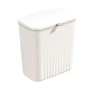 Baxnore Pattumiera da parete con coperchio scorrevole, grande capacità, salvaspazio, da, da appendere, contenitore per rifiuti rettangolare, per casa, bagno, plastica, bianco, 5