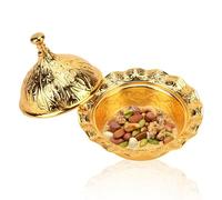 Baxnore Piatto per Caramelle Grande in Lega di Zinco, Barattolo per Bon Bon Semplice Moderno in Oro con Coperchio, Barattolo per Caramelle in Lega di Zinco, Piatto per Caramelle