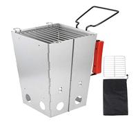 Baxnore Pieghevole Camp Burning Stufa in Acciaio Inox Portatile BBQ Grill Stufa con Borsa di Stoccaggio per Campeggio Outdoor Picnic Avventura Escursionismo