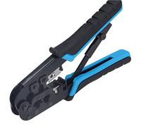 Baxnore Pinza a crimpare professionale con teste 8P 6P Stampo ad alta precisione e taglio facile per terminali di cablaggio elettrico Acciaio legato blu nero