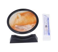 Baxnore Pittura con Sabbia 3D, Lusso Rotondo, Giallo Chiaro, Vetro Trasparente, in Movimento, Decorazione Artistica con Sabbia, per Soggiorno, Ufficio, Decorazione della casa, oper