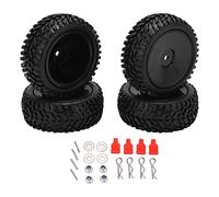 Baxnore Pneumatici per ruote in gomma RC 75mm 1/16 Scala ad alta presa Pneumatici da strada derificati per 144001 1/14 Parti di aggiornamento dell'auto di controllo telecomandata