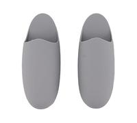 Baxnore Porta di spazzolino a parete Silicone Montaggio a parete Porta di posate Porta spazzolino Porta del dentifricio appeso per l'organizzatore del bagno della 2 pc grigi