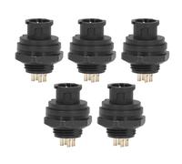 Baxnore Presa per Montaggio a Pannello Frontale a 4 Pin 7/16 28UNS Connessione filettata Cablaggio per Saldatura IP67 Aviazione 2A 60V per Attrezzature da Esterno Confezione da 5