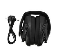 Baxnore Protezione dell'udito professionale, riduzione avanzata del rumore, paraorecchie da tiro con microfoni direzionali, fascia regolabile per il poligono di tiro all'aperto, paraorecchie, Nero