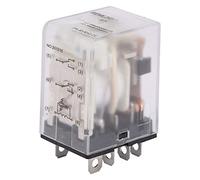 Baxnore Relè elettromagnetico 8 pin due aperti due chiusi 10A con indicatore luminoso verde Dispositivo di commutazione contatti argento per controllo industriale (6 VCC)