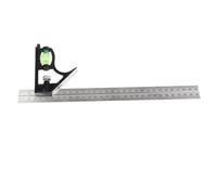 Baxnore Righello angolare combinato in acciaio inossidabile da 300 mm con livella a bolla Strumento di misurazione professionale regolabile per la lavorazione del legno Lavorazione