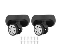 Baxnore Ruote da bagagli in gomma da 2 pezzi, incantatrice a rotazione a 360 gradi, ruote per valigie per bagagli, incantatore bagaglio tranquillo per la sostituzione (Nero)