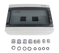 Baxnore Scatola di distribuzione dell'alimentazione a 18 vie Custodia elettrica per montaggio su guida DIN impermeabile IP65 esterna con copertura trasparente per interruttori auto