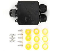 Baxnore Scatola terminale di giunzione Custodia per connettore cavo in plastica a forma di Y a 3 vie IP68 Custodia elettrica durevole in ABS nero per uso commerciale industriale in