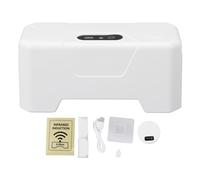 Baxnore Sciacquone automatico per WC Sensore elettrico intelligente a infrarossi di scarico senza contatto Risparmio idrico igienico per il bagno di casa ABS bianco
