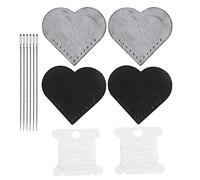 Baxnore Segnalibri in pelle a forma di cuore fatti a mano Segnapagina ad angolo stile vintage per gli amanti dei libri Accessori per la lettura Pelle conciata al vegetale 2 set 55