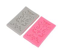 Baxnore Set di 2 modelli in silicone per fondente con motivo a volute barocche e pizzo, eleganti riccioli e fiori in rilievo per decorare torte, cioccolato, cupcake, argilla e altr