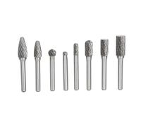 Baxnore Set di 8 frese rotative professionali in carburo di tungsteno a doppio taglio per intaglio, levigatura e lucidatura di metallo e legno. Frese in carburo resistenti e ad alt