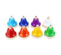 Baxnore Set di campanelli colorati a 8 note per strumenti musicali con scala maggiore di 8 toni C, struttura in plastica durevole per l'educazione musicale antica