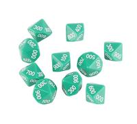 Baxnore Set di dadi a 10 facce 10 pezzi di dadi poliedrici dadi in plastica premium per l'insegnamento della matematica per giochi da tavolo attività educative in aula di apprendim (Verde)