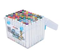 Baxnore Set di pennarelli a base alcolica, doppia punta, permanenti, dai colori vivaci, ideali per disegnare, schizzare e dipingere, per studenti, artisti e professionisti. Disponi (80 colori)