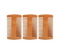 Baxnore Set di pettini per barba in legno di alta qualità 3 pezzi, kit per la cura dei baffi statico su entrambi i lati, denti larghi e fini, per uomo, viaggio a casa, in legno di