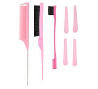 Baxnore Set di pettini professionali per acconciature, 3 pezzi con 4 fermagli per capelli, spazzola a doppia testa, pettine lisciante, per donne e uomini, salone, uso domestico, AB