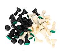 Baxnore Set di scacchi professionale in plastica completo di 32 pezzi Scacchi in bianco e nero per adulti Torneo di viaggio per interni ed esterni Stile Staunton Ecologico Durevole (Altezza re media