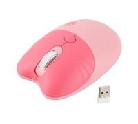 Baxnore Simpatico ricevitore USB silenzioso 2.4G portatile a 3 livelli DPI per laptop, computer, ufficio, casa (Rosa)