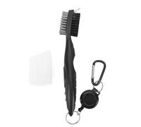 Baxnore Spazzola per Mazze da Golf Cavo Retrattile Setole in Acciaio a Doppio Lato Manico ergonomico Spazzola per Pulizia Mazze da Golf Mazze da Golf Professionali per Pulizia Prof (Nero)