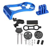 Baxnore Supporto per computer da bicicletta Staffa per manubrio anteriore in lega di alluminio resistente per computer da ciclismo GPS CatEye Accessori per l'equitazione all'apert (Blu)