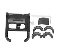Baxnore Supporto per telefono Robusto lega di alluminio Girevole a 360 gradi Morsetto regolabile Larghezza 55 100mm per manubrio bici moto Supporto per telefono con presa (Nera)