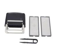 Baxnore Timbro autoinchiostrante Timbro Automatico Ricaricabile con Lettere Personalizzabili Numeri Simboli per Uso Domestico in Ufficio Plastica ABS Nera 58x22MM