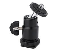 Baxnore Treppiede per fotocamera Testa a sfera Ballhead Adattatore per slitta durevole Rotazione leggera Cuscinetto per carichi pesanti per fotocamere digitali DSLR Nero 1 pezzo