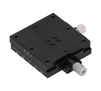 Baxnore X Axes Linear Stage Manuale di Precisione a Coda di Rondine Tavolo Scorrevole Avanzamento a Vite Piattaforma di Regolazione Fine 60x60mm Lega di Alluminio Anodizzato Nero p