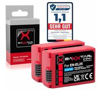 Baxxtar 2x Batteria di ricambio EN-EL25 con custodia protettiva sensore NTC, 1350mAh 7,6V 10,3Wh compatibile con Nikon EN-EL25a Z30 Z50 Z50II ZFC Z FC 30 50 50II EN EL25 EL25a ENEL25