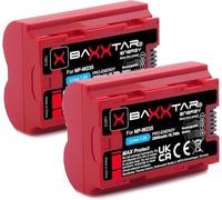 Baxxtar 2x MaxProtect Batteria NP-W235 2600mAh ricambio per Fuji NPW235 NP W235 con sensore NTC e custodia V1 compatibile con Fujifilm GFX-50s II GFX-100S GFX-100 II X-H2 X-H2S X-S20 X-T4 X-T5