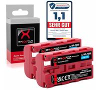 Baxxtar 2x NP-F550 Batteria 3500mAh compatibile con videocamere Sony, indicatori LED, illuminazione, luce video, monitor, fotocamera, Battery NP-F570 NP-F750 NP-F950 NP-F970 NPF550 NP F550