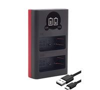 Baxxtar Caricabatterie compatibile con batteria DMW-BLG10 E DMW-BLE9 Leica BP-DC15 (Dual LCD 18572 Mini Charger) alimentato da USB-C o Micro-USB
