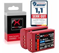 Baxxtar MaxProtect 2x BLX-1 Batteria di ricambio 2600mAh compatibile con Olympus OM-1 OM-3 OM1 OM3 BLX1 BL-X1 BL X1 BLX 1 con sensore NTC e custodia V1 resistente al calore, ignifuga
