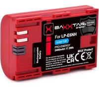 Baxxtar MaxProtect Batteria sostitutiva per Canon LP-E6NH LP-E6N LP-E6 2400mAh sensore-NTC e alloggiamento protettiva compatibile con EOS R5 R6 R6II R7 5D Mark II III 6D 7D 60D 70D 80D 90D XC10 XC15