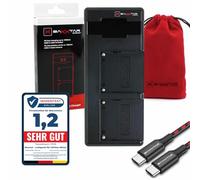 Baxxtar Premium Caricabatterie LCD USB-C (1500mA) compatibile con Sony NP FM50 F550 F750 F950 F970 FM500H QM71 batteria, Caricatore supporto QC & PD 3.0, ricarica rapida veloce con alimentatore 20W