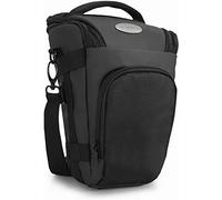 Baxxtar PRO NOVO II Borsa fotografica per reflex DSLR con obiettivo, nera | Altezza interna 26 cm, adatta anche a Nikon P1000/P1100, con tracolla, cintura ventrale e parapioggia