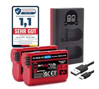 Baxxtar Set - 2X EN-EL15c MaxProtect Batteria 2600mAh con Caricabatterie | Compatibile con Nikon EN-EL15/EL15b Z5 Z6 Zf Z7 Z8 D800 D850 D7000 D7500, con NTC-Sensor e box protettivo