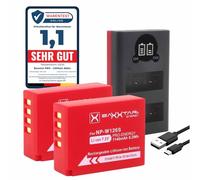 Baxxtar Set - 2X NP-W126s Batteria 1140mAh con Caricabatterie 18612 USB-C | Compatibile con Fujifilm FinePix X-M5 X-M1 X100F X100V X-T20 X-H1 XT3 XT100 XT200 XPRO3 XA3 XA5
