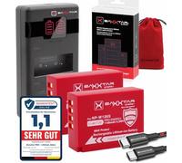 Baxxtar Set - 2X NP-W126S MaxProtect Batteria 1140mAh con PD Caricabatterie | Ricarica rapida da alimentatore 20W, compatibile con Fujifilm XM5 X100V/VI XA3 XA5 XT3, con NTC-Sensor e box protettivo