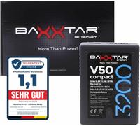 Baxxtar V-Mount Batteria V50 (BP-V47) compact III - LG Cells Interno (47Wh / 3200 mAh) - con D-Tap e funzione power bank (USB) Dimensioni 7,5 x 3,5 x 10,5 cm (322 g)