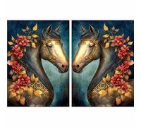 Bay Horse - Carta di riso, formato A3+, 29 x 40,5 cm (2 pezzi), coppia sinistra e destra, per decoupage, poster, mobili e progetti artigianali CRAFT KREATIVELY