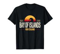 Bay of Islands Nuova Zelanda | Bay of Islands NZ Retro Wave Maglietta