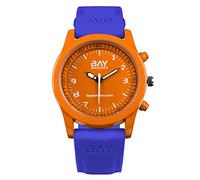 Bay - Orologio da polso per uomo e donna arancione e blu di braccialetto analogico South Beach vs Venice