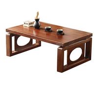 bay Window Coffee Table Living Room Zen Tea Table Japanese Tatami Table Hollow Pattern Retro Meditation Low Table (Color : A, Size : 80x50x30cm)