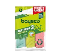 Bayeco - Bayeco - Pack Bayetas Multiusos - 100% Microfibra - Todo tipo de superficies - Gran capacidad de absorción y acabados sin marcas ni pelusas, sólo con agua , 3 Unidades ( Paquete de 1)