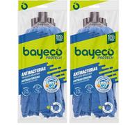 Bayeco - Copptech Antibatterico Pavimenti Protetti - Mop a strisce in microfibra al 100% - Elimina il 99,9% di batteri e funghi nel mocio - Elevata capacità di assorbimento - 1 unità (Confezione da 2)
